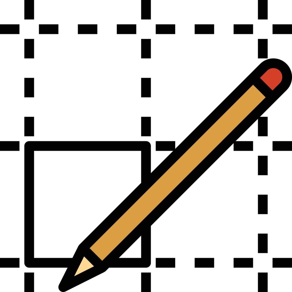 plan de dibujo plano arquitectura de la casa - icono de contorno lleno vector