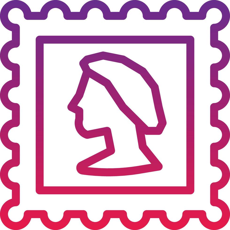stamp collecting post art - gradient icon vector