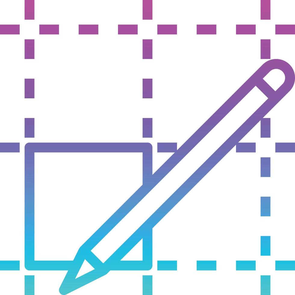 blueprint drawing plan house architecture - gradient icon vector