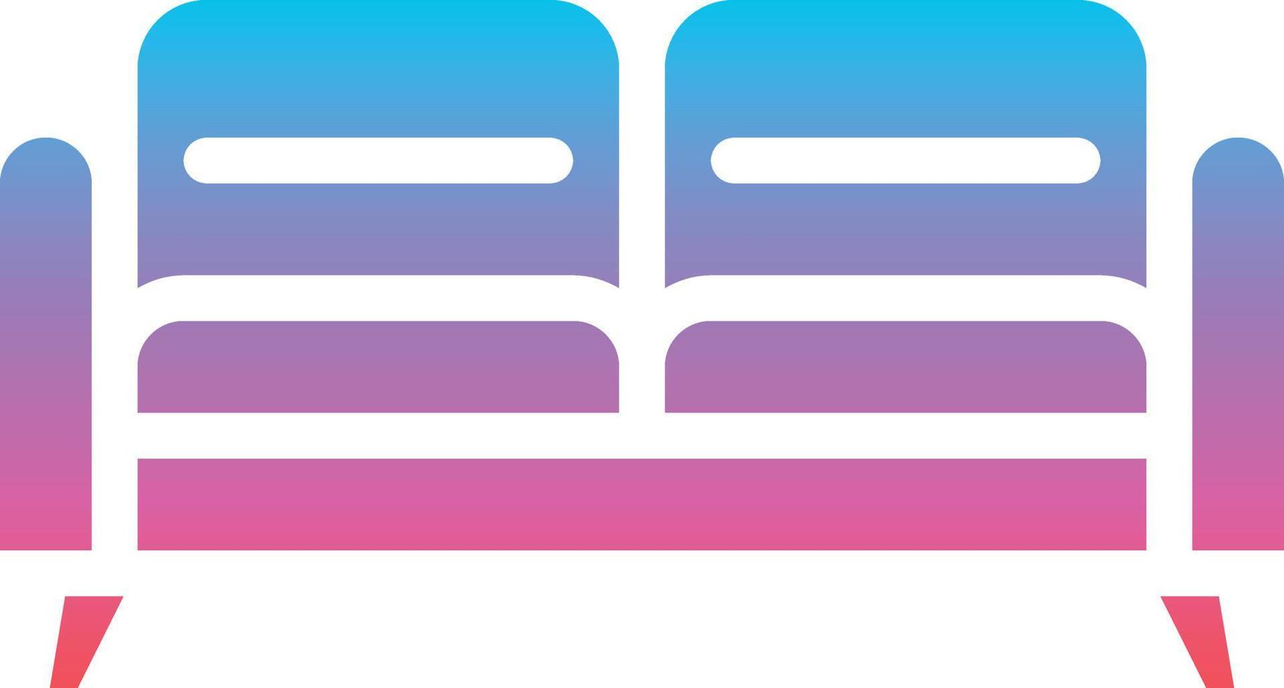 sofa double seat rest furniture - gradient solid icon vector