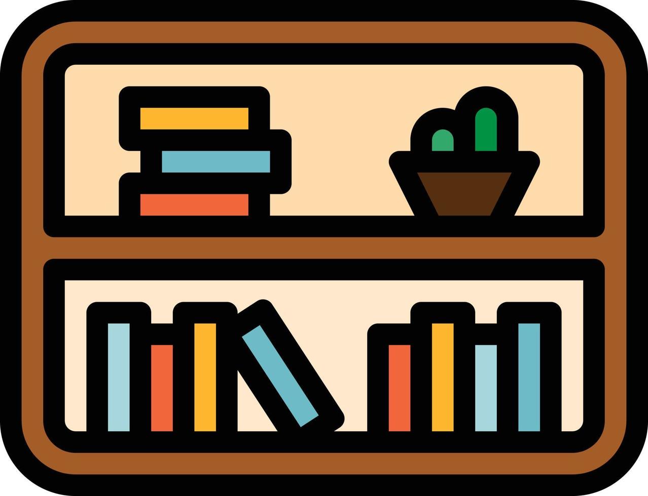 bookshelves books shelves furniture stack - filled outline icon vector