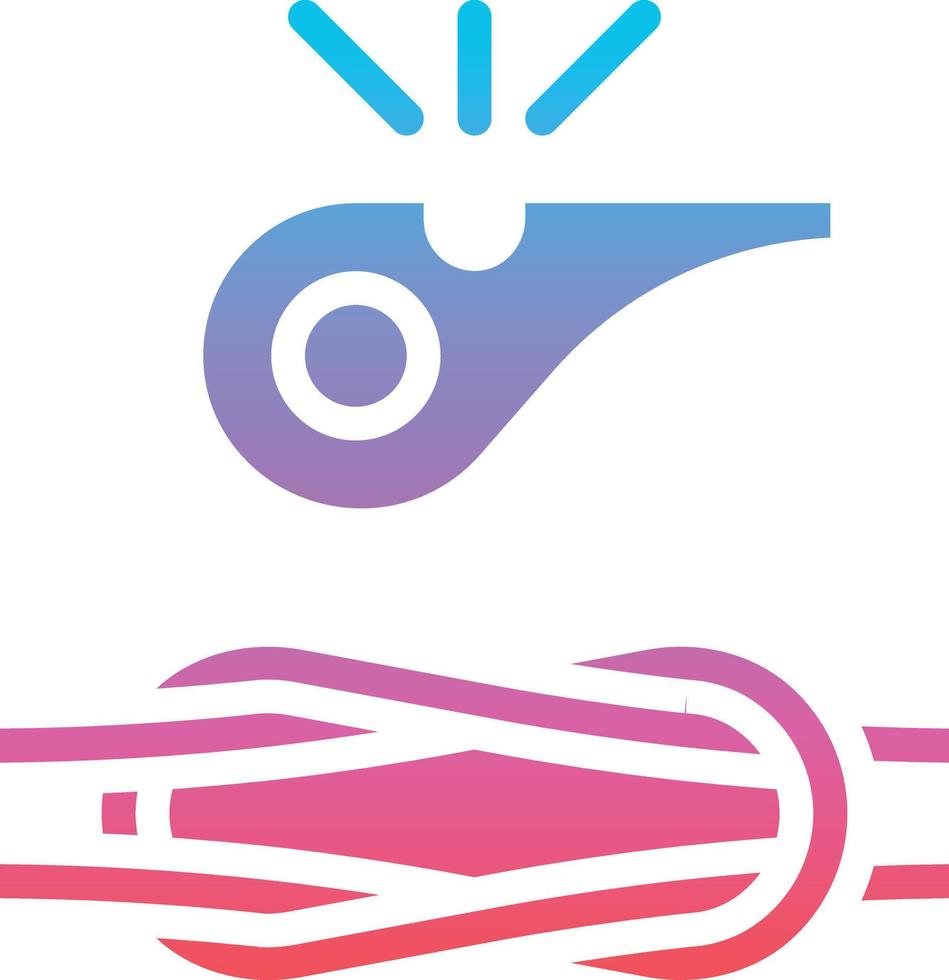 boy scout binding whistle rope - gradient solid icon vector