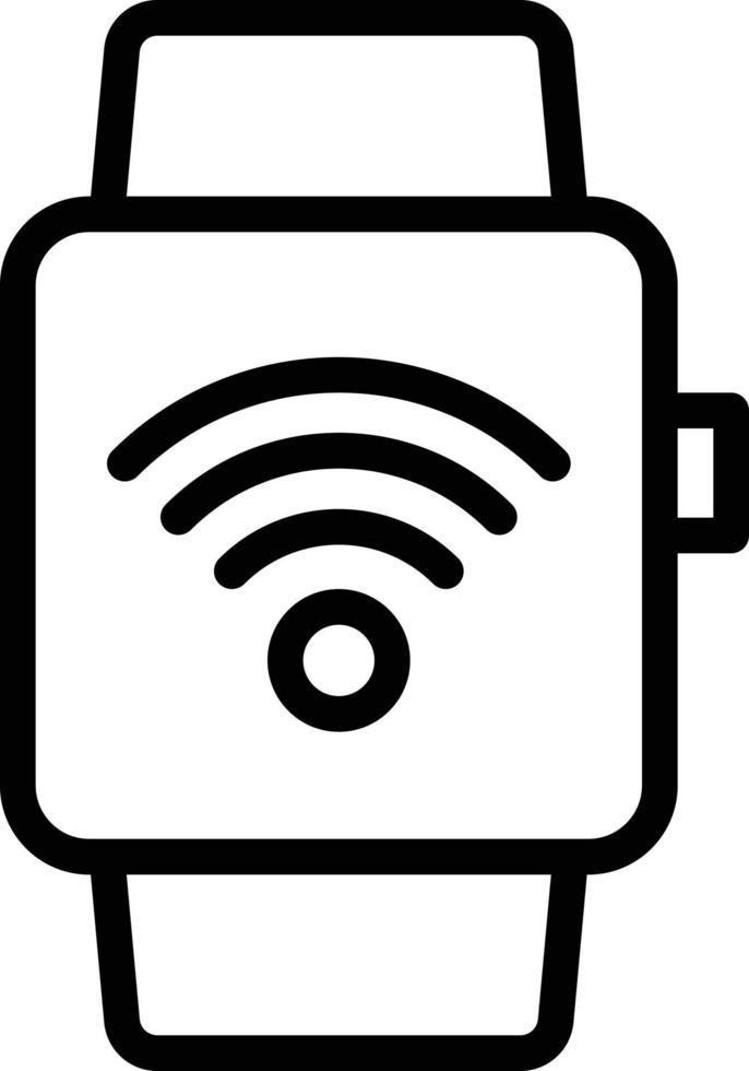 smartwatch technology connectivity - outline icon vector
