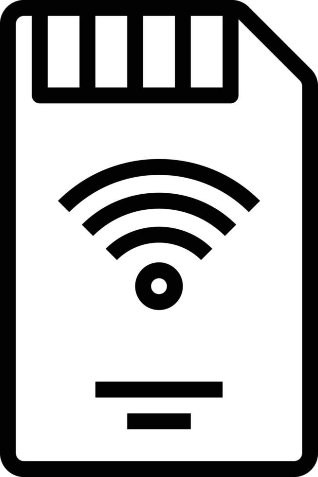 sd card wifi memory - outline icon vector