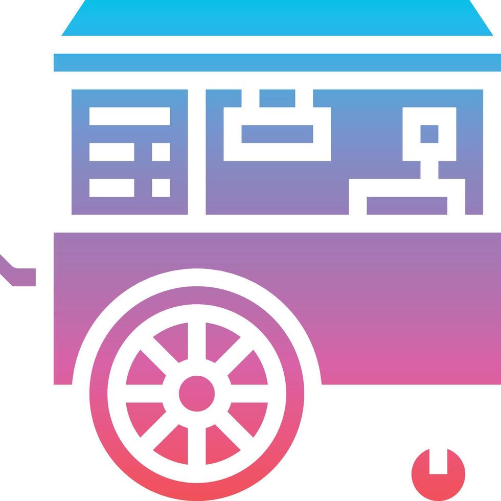 food cart carnival - solid gradient icon vector