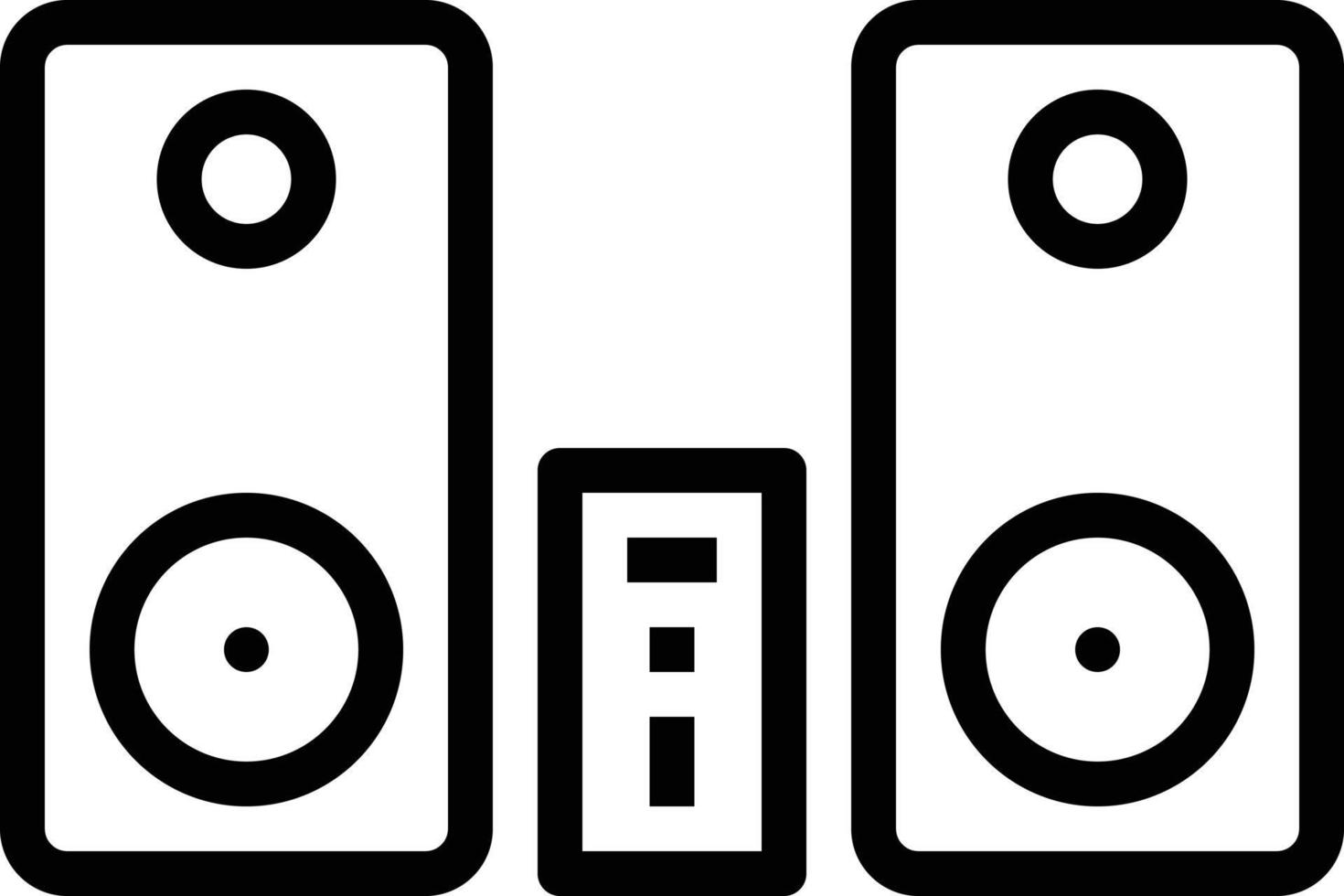 stereo audio wifi speaker - outline icon vector