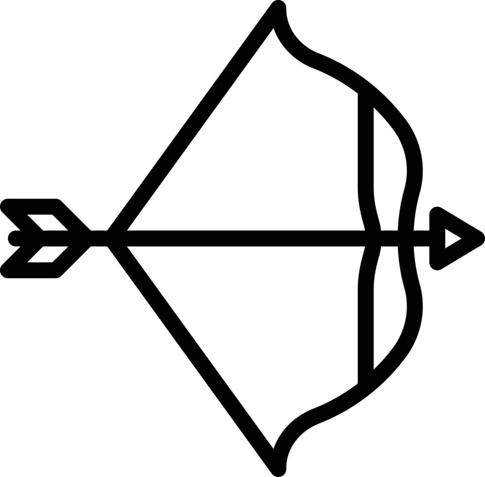 archery shooting bow arrow aim - outline icon vector