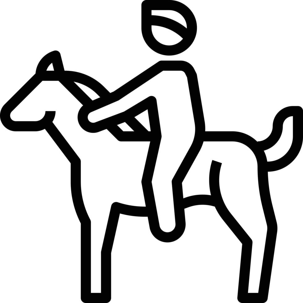 horse riding sport pet - outline icon vector