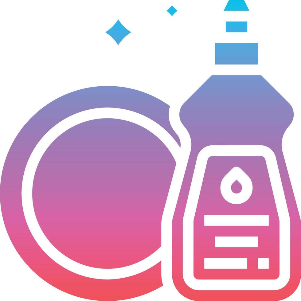 dish soap cleaning - gradient solid icon vector