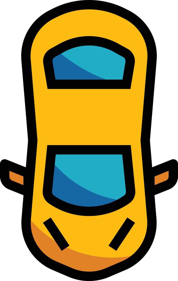 car top view vehicle driving - filled outline icon vector