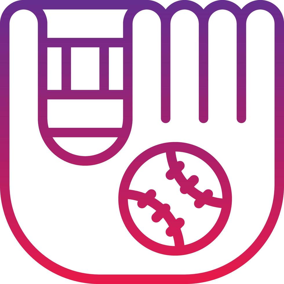 baseball sport glove catching - gradient icon vector