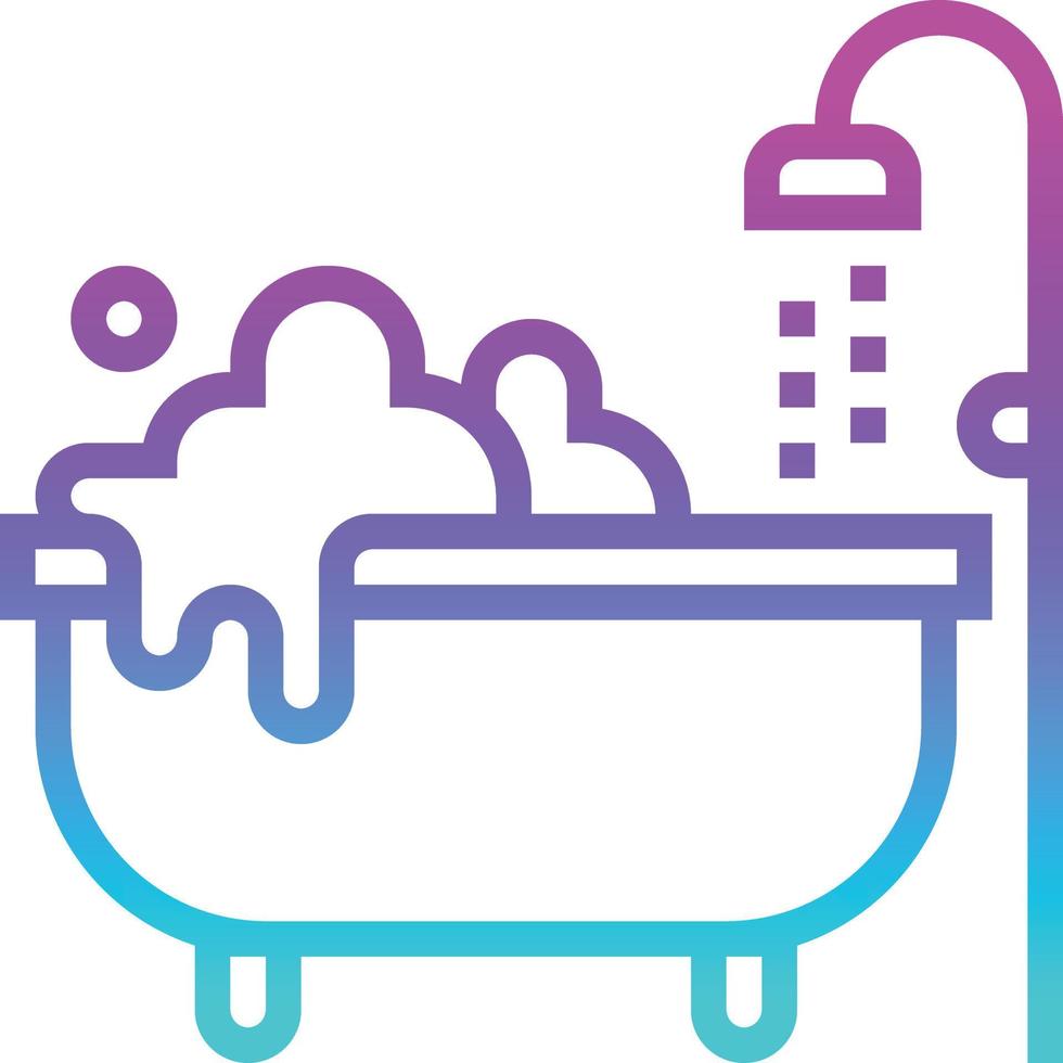 bathtub bathroom shower hotel spa - gradient icon vector