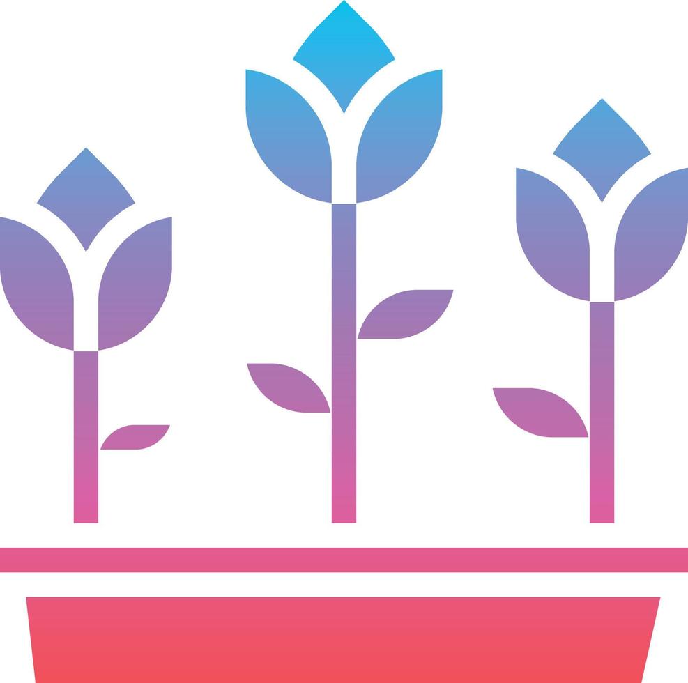 flowers rose pot - gradient solid icon vector