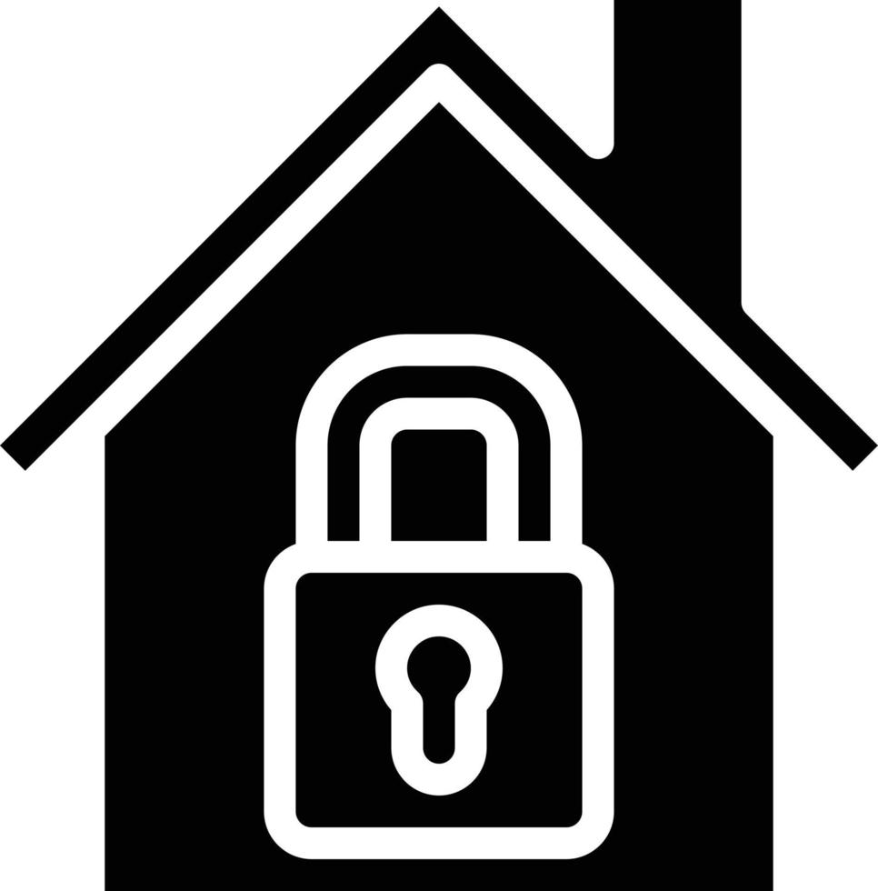 lock key security house real estate - solid icon vector