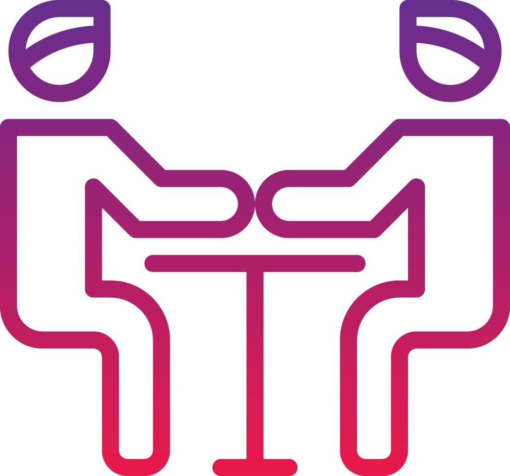 meeting chat discussing table partnerships - gradient icon vector