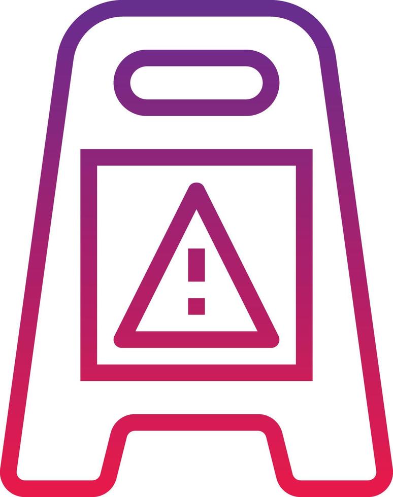 warning sign cleaning - gradient icon vector