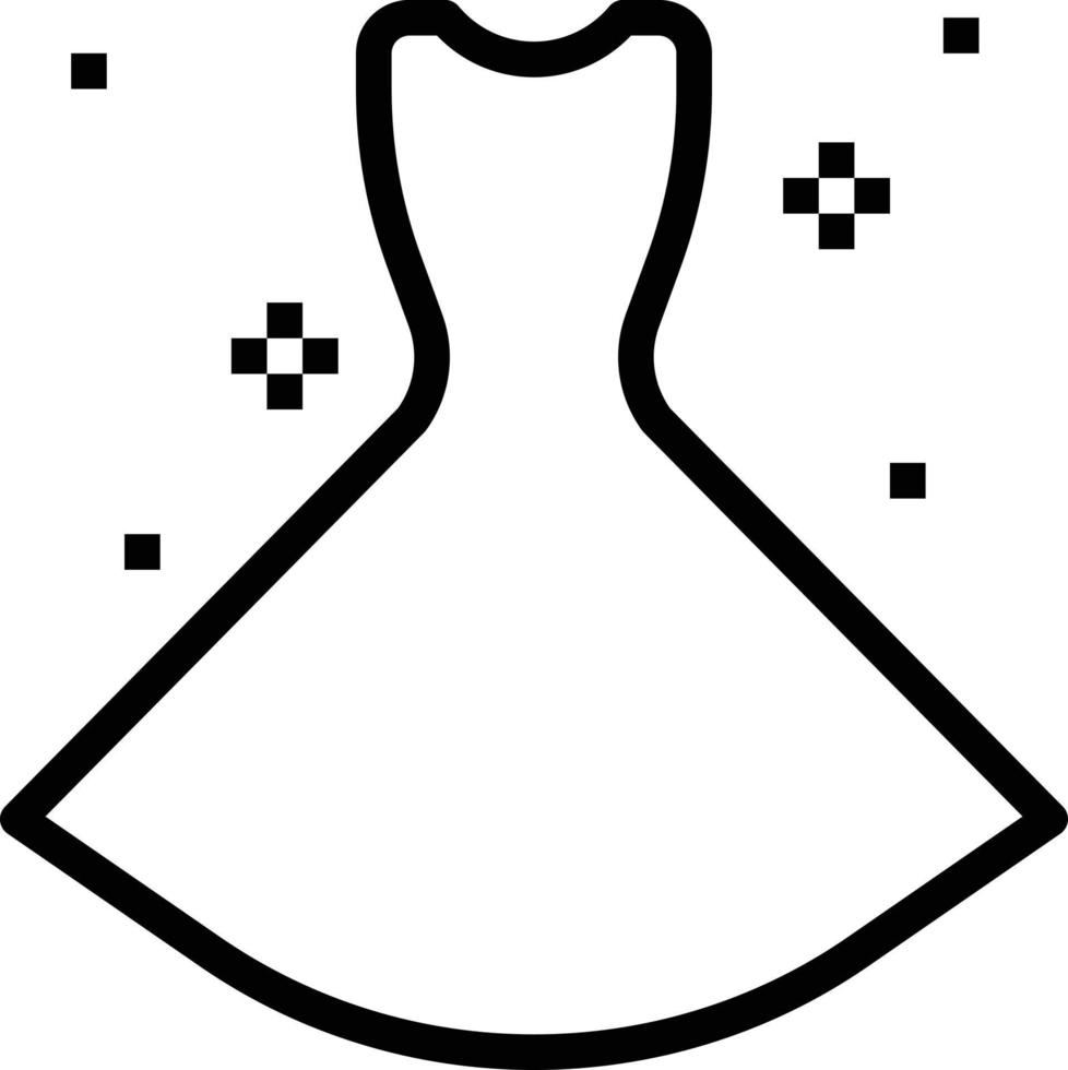 vestido de moda - icono de contorno vector