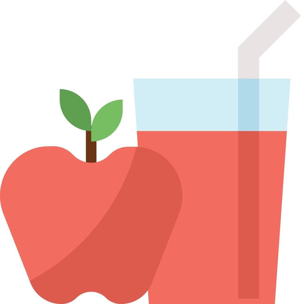 bebida de fruta de vidrio de jugo de manzana - icono plano vector