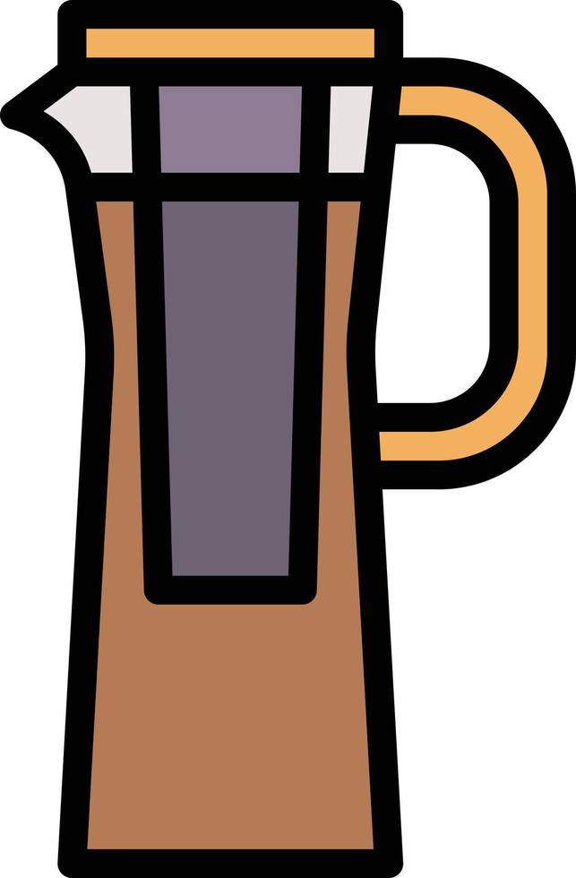 cold brew coffee jug beverage - filled outline icon vector