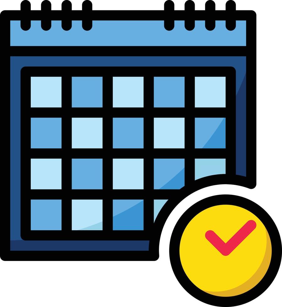 calendar planning clock time date - filled outline icon vector