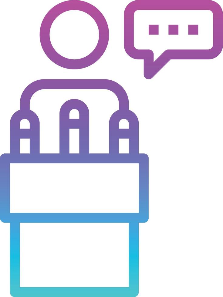 speech conference presentation speak - gradient icon vector