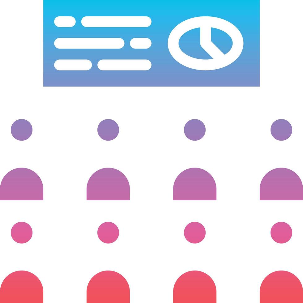 training discussion presentation analysis conference - solid gradient icon vector