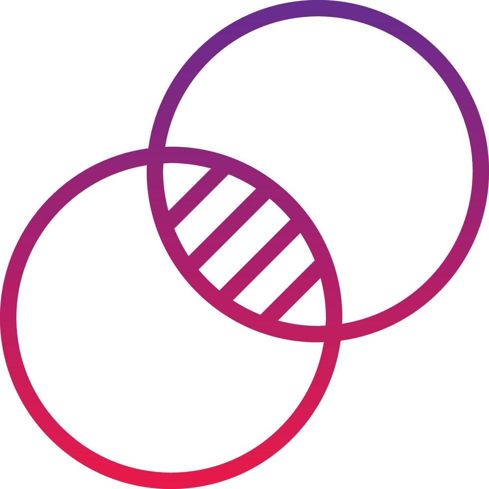 mathematics subset intersect math set - gradient icon vector