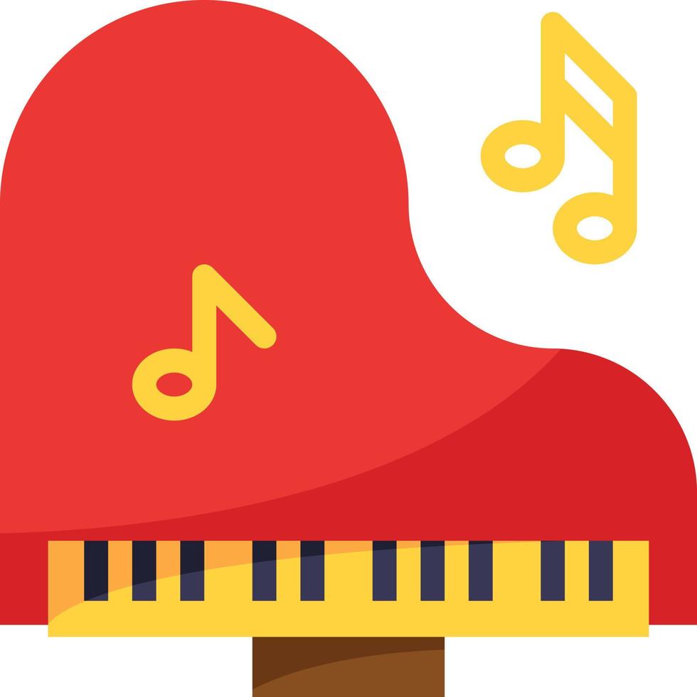 piano music instrument playing - flat icon vector
