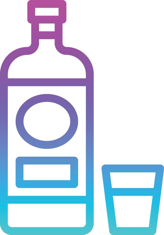 vodka alcohol party drink beverage - gradient icon vector