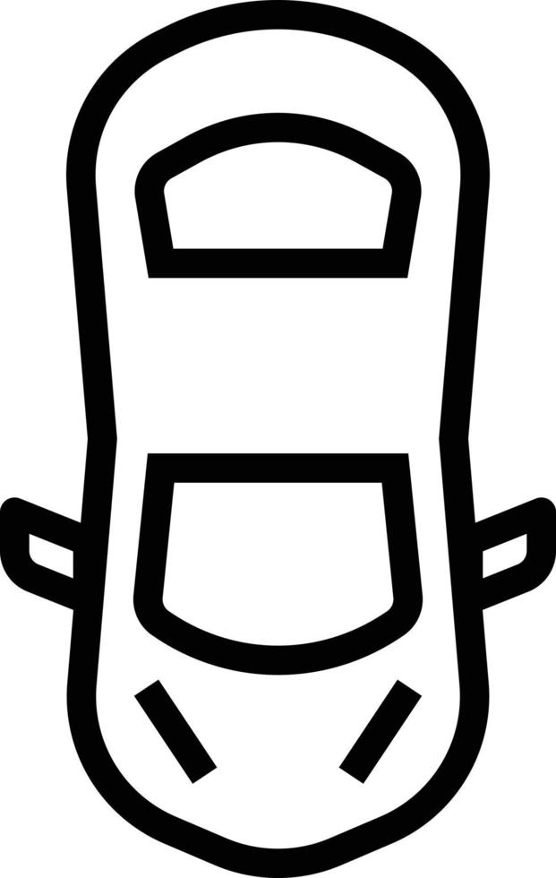 car top view vehicle driving - outline icon vector