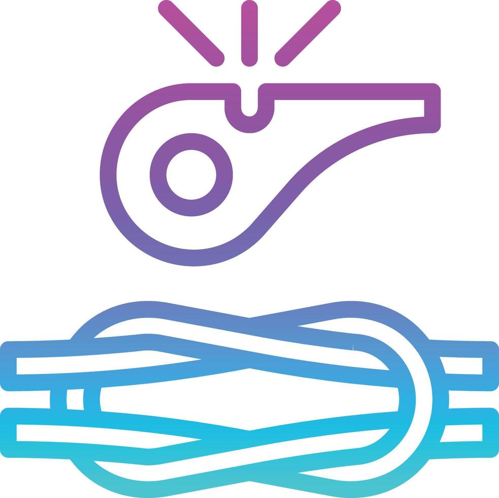 boy scout binding whistle rope - gradient icon vector