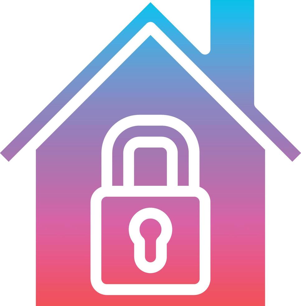 lock key security house real estate - gradient solid icon vector
