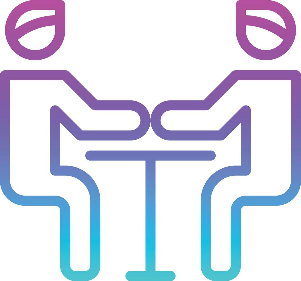 meeting chat discussing table partnerships - gradient icon vector