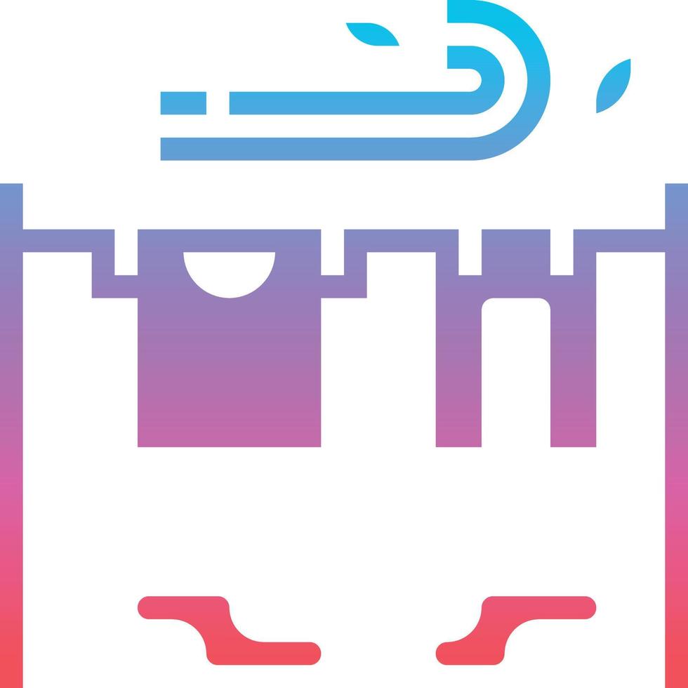 drying clothes hanging - gradient solid icon vector