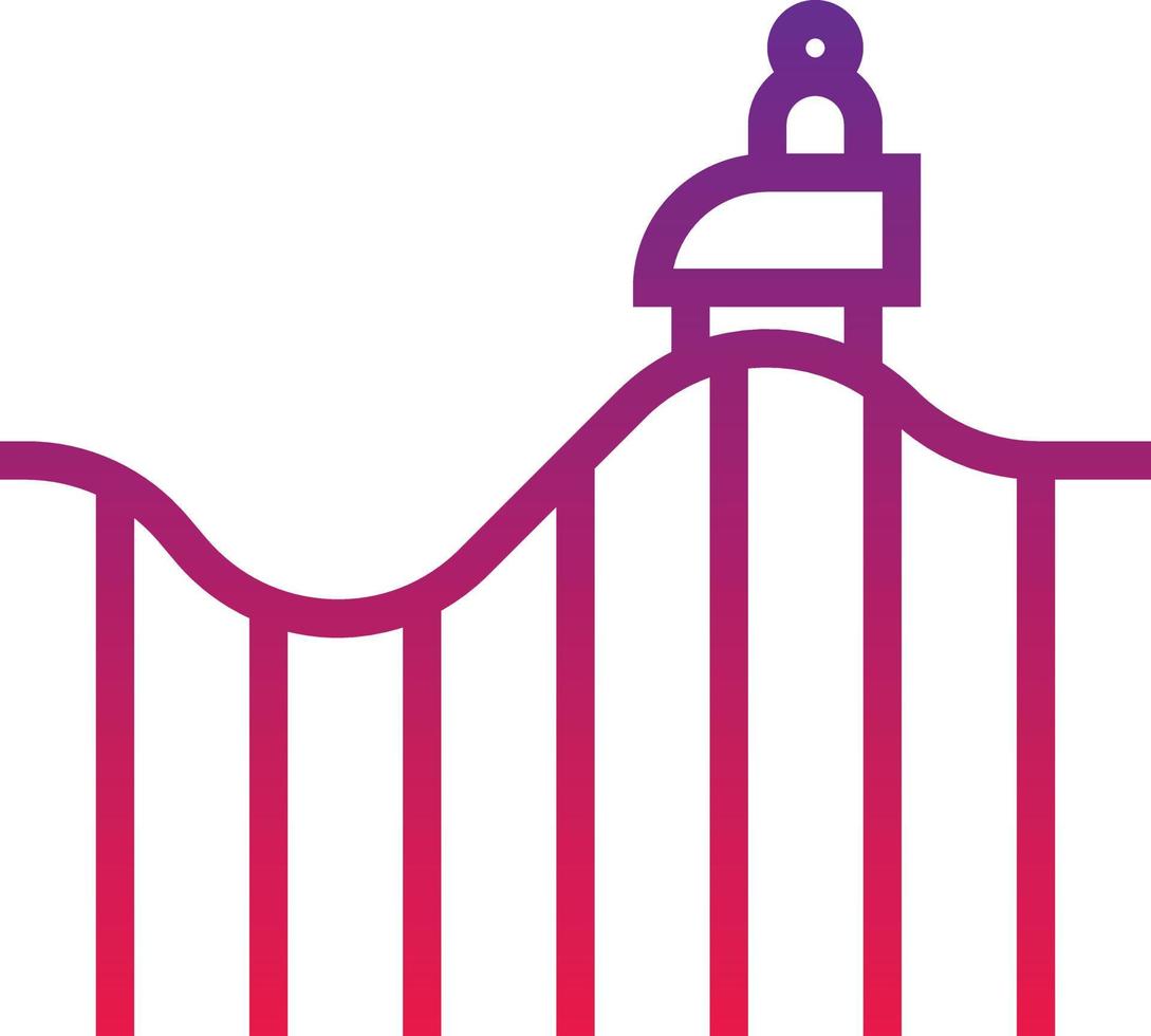 roller coaster park - gradient icon vector