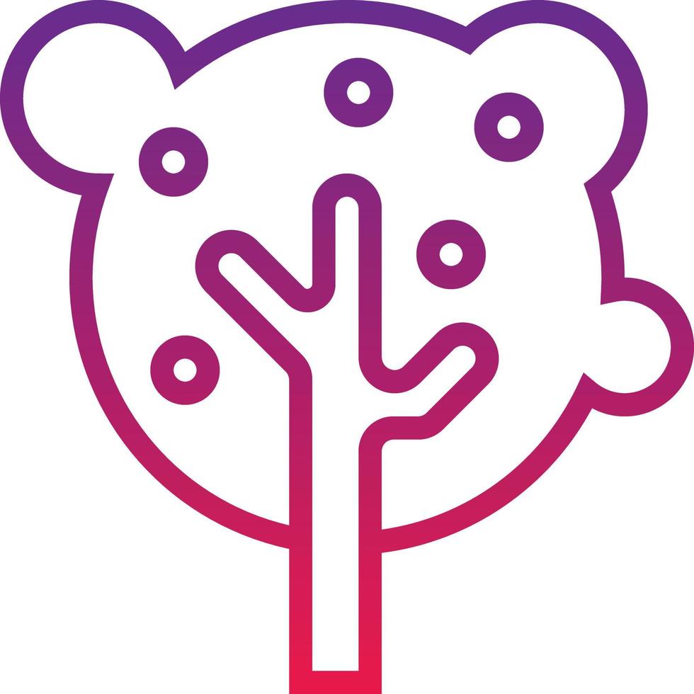 tree fruit growht - gradient icon vector