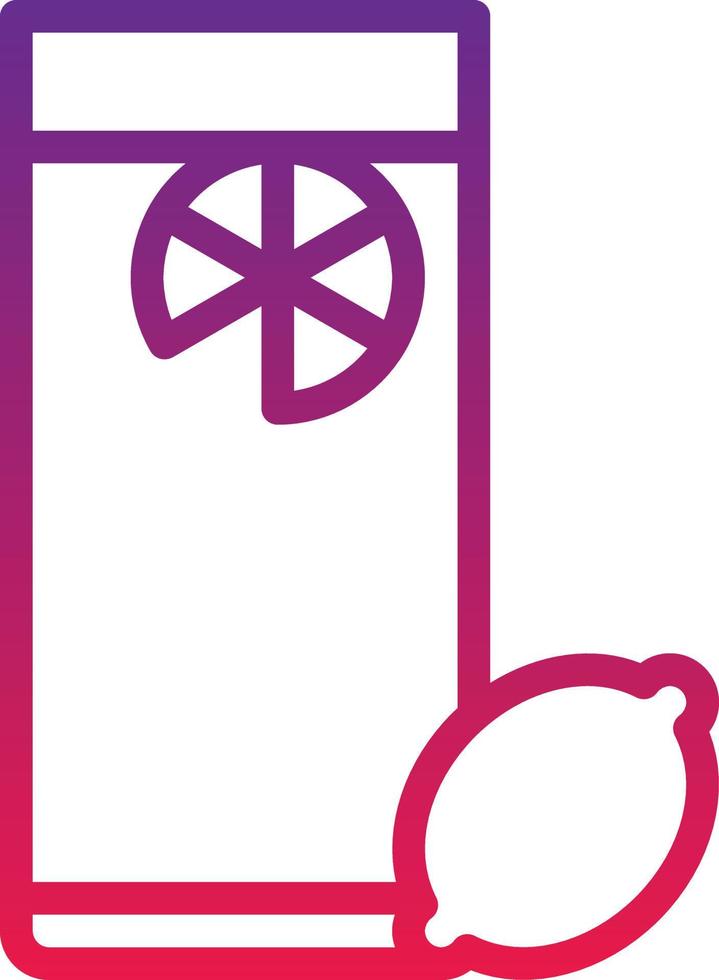 lemonade juice lemon glass beverage - gradient icon vector