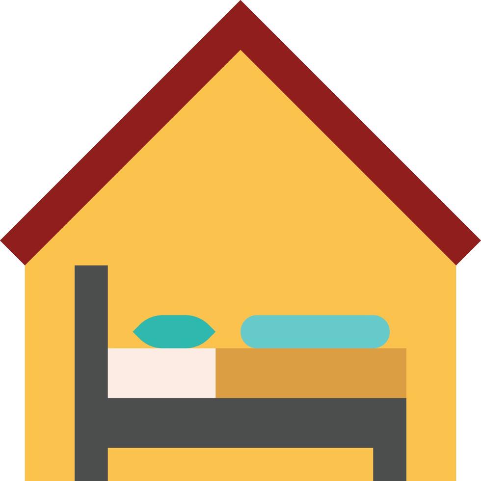 bed house sleep hotel motel - flat icon vector