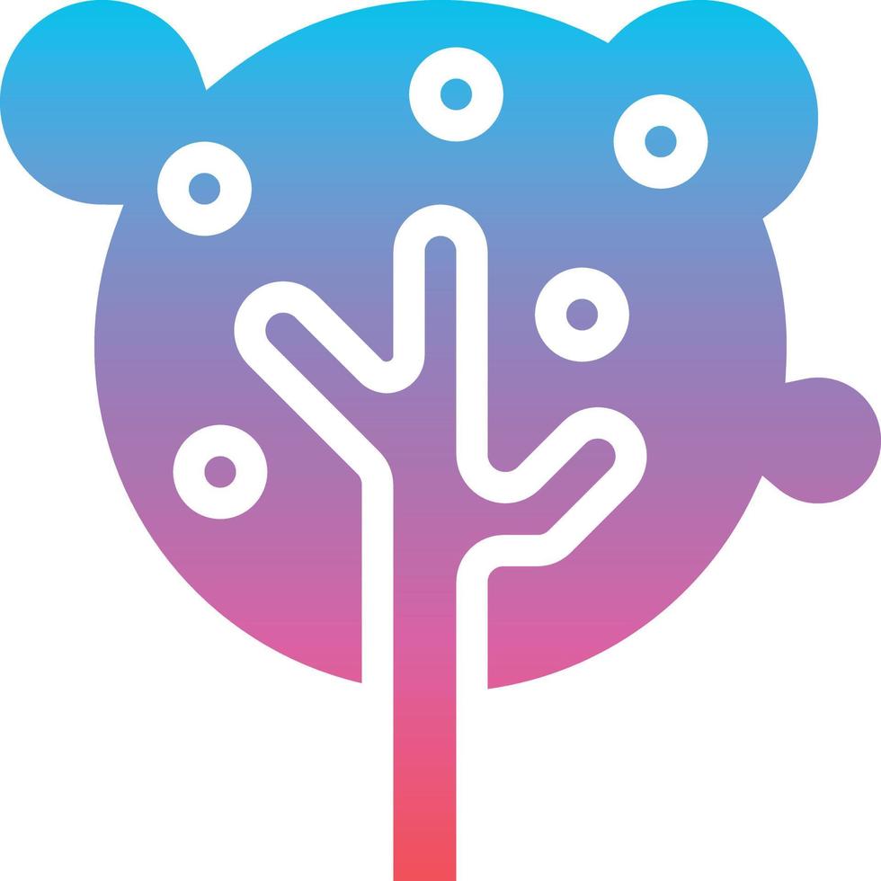 tree fruit growht - gradient solid icon vector
