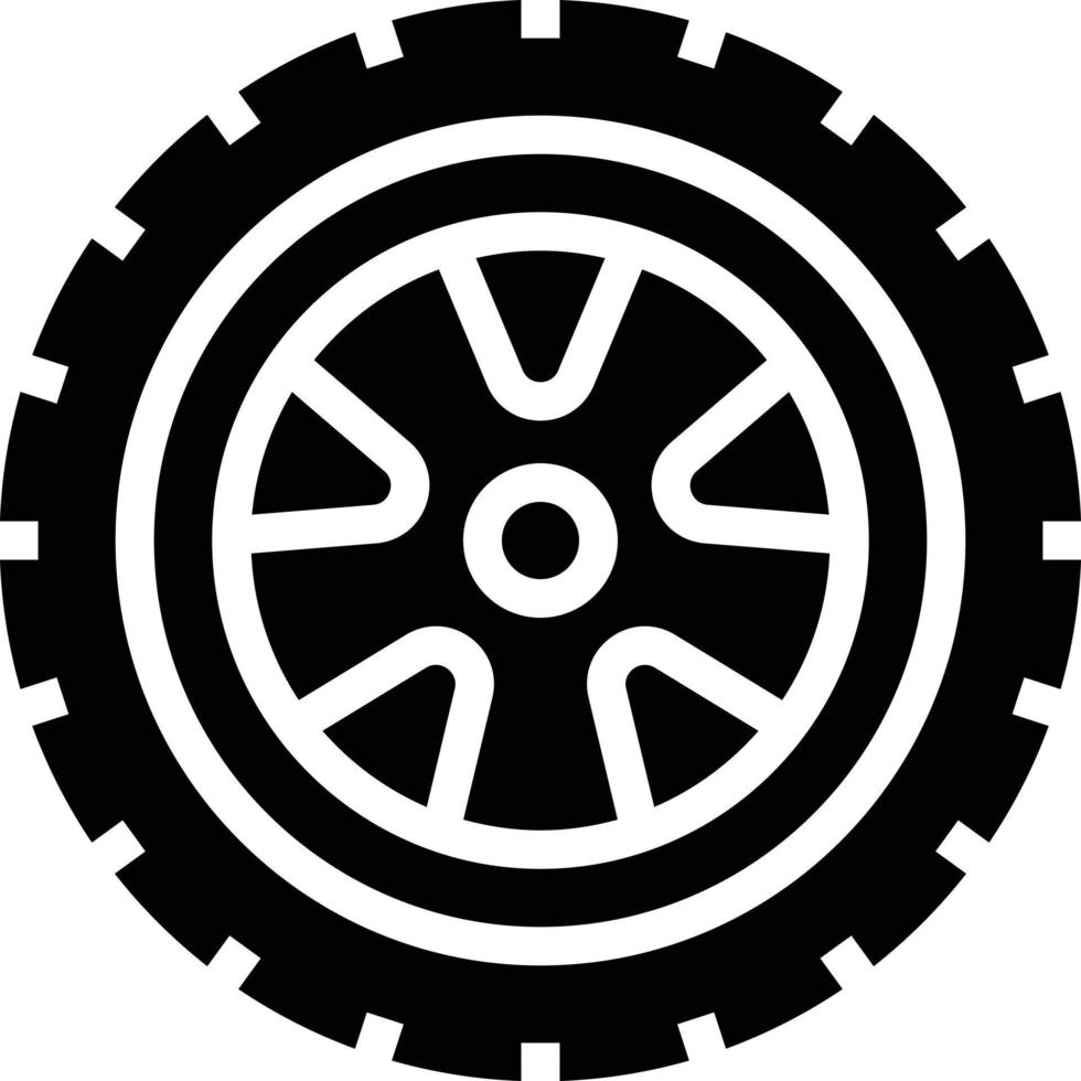 wheel tire part drive - solid icon vector