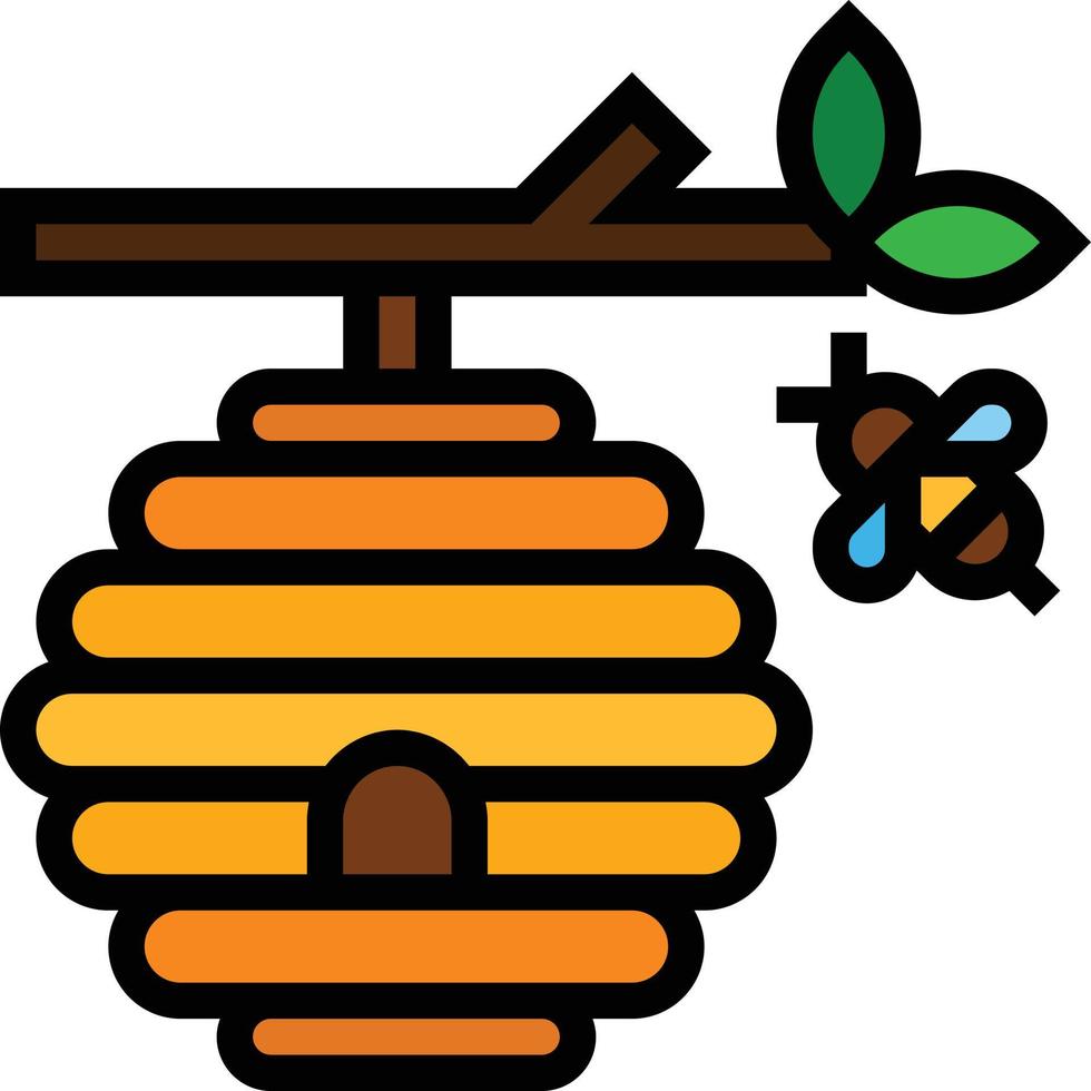 beehive honey bee farm - filled outline icon vector