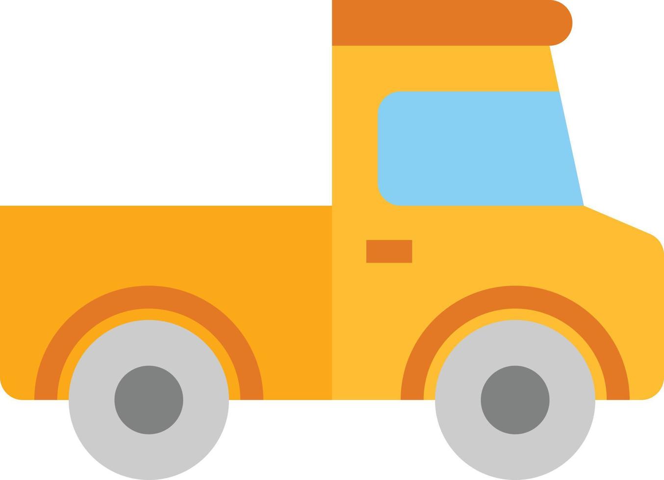 pickup truck car transport - flat icon vector