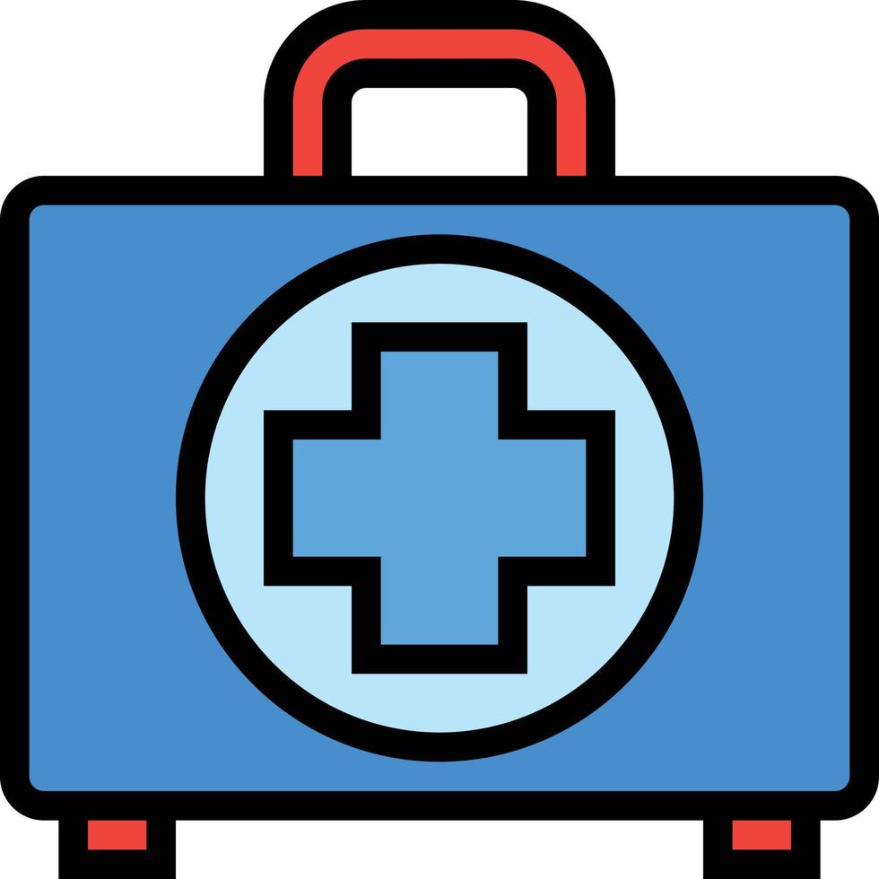 first aid kit healthcare medical - filled outline icon vector