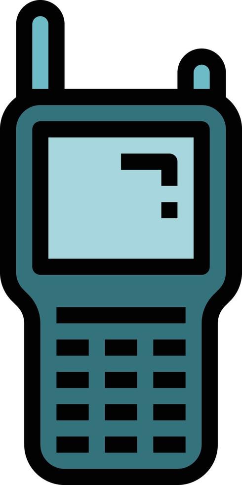 comunicación walkie talkie - icono de contorno lleno vector