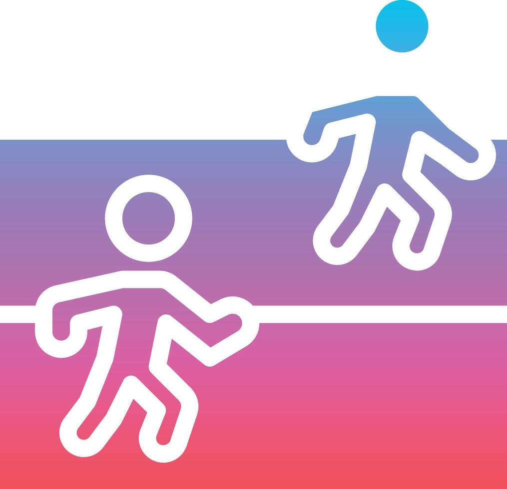 physical education running winner compete - gradient solid icon vector