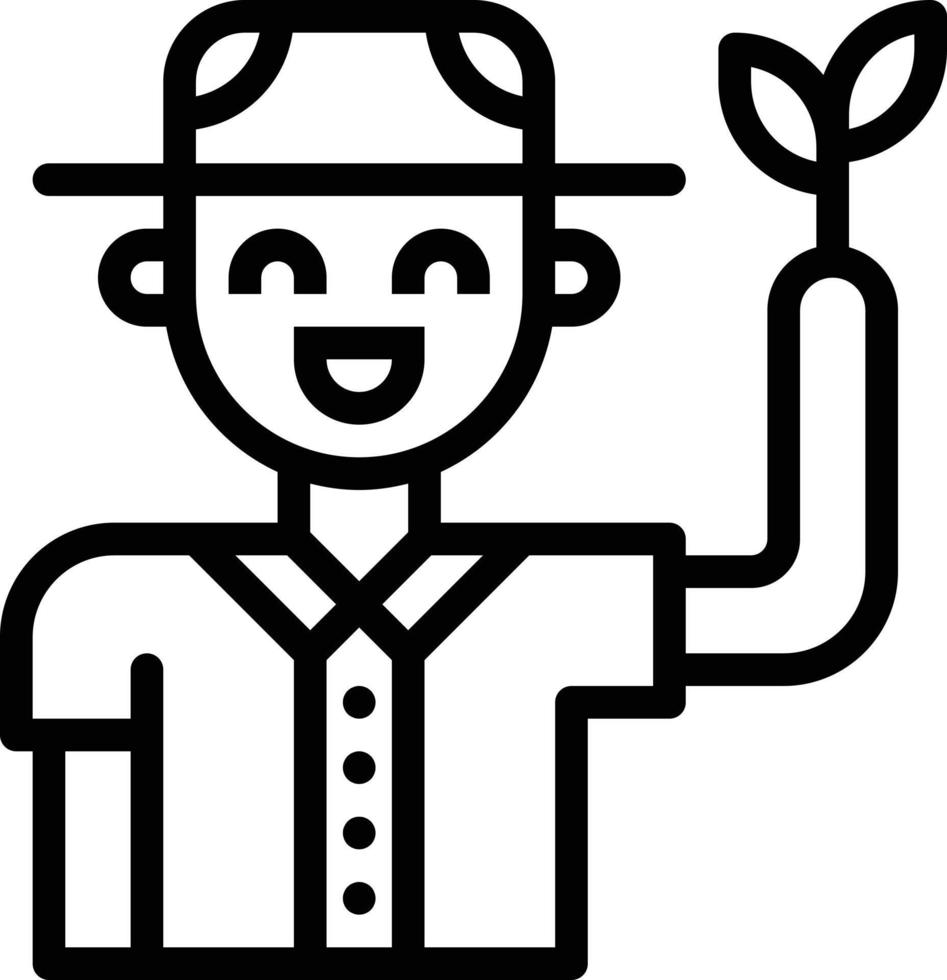 botany forester plant boy scout - outline icon vector