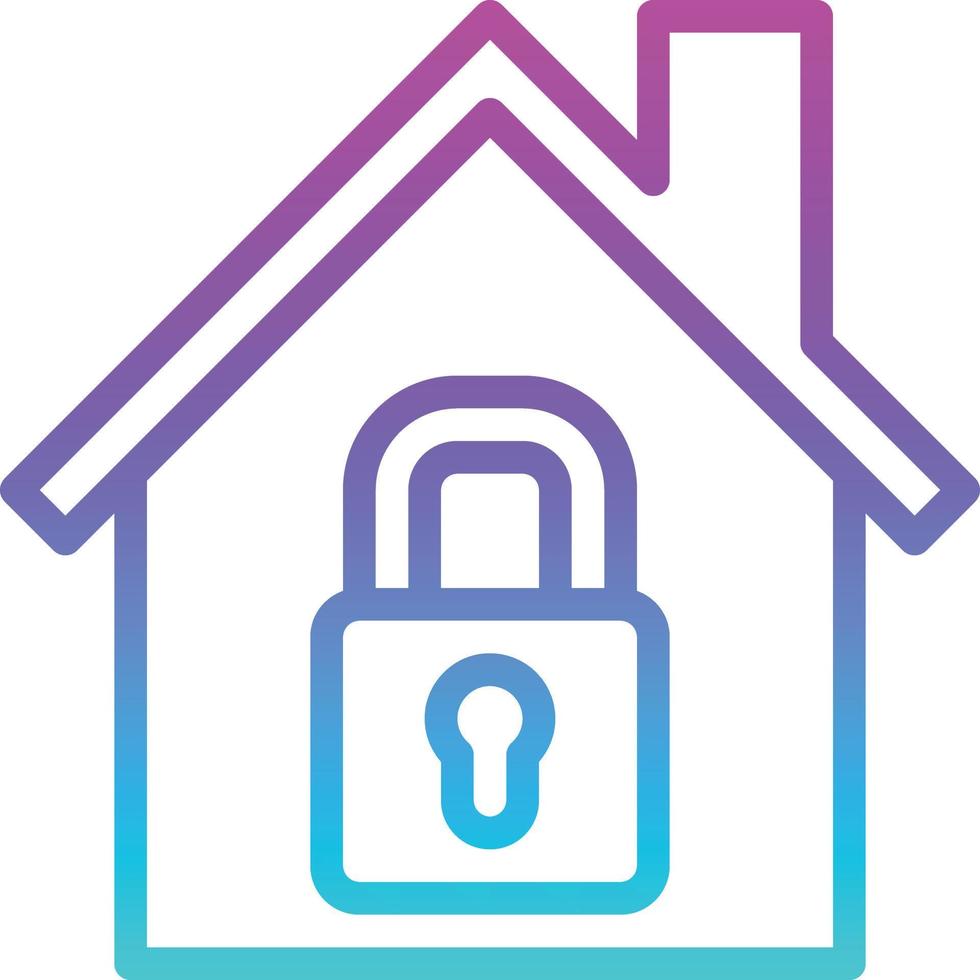 lock key security house real estate - gradient icon vector