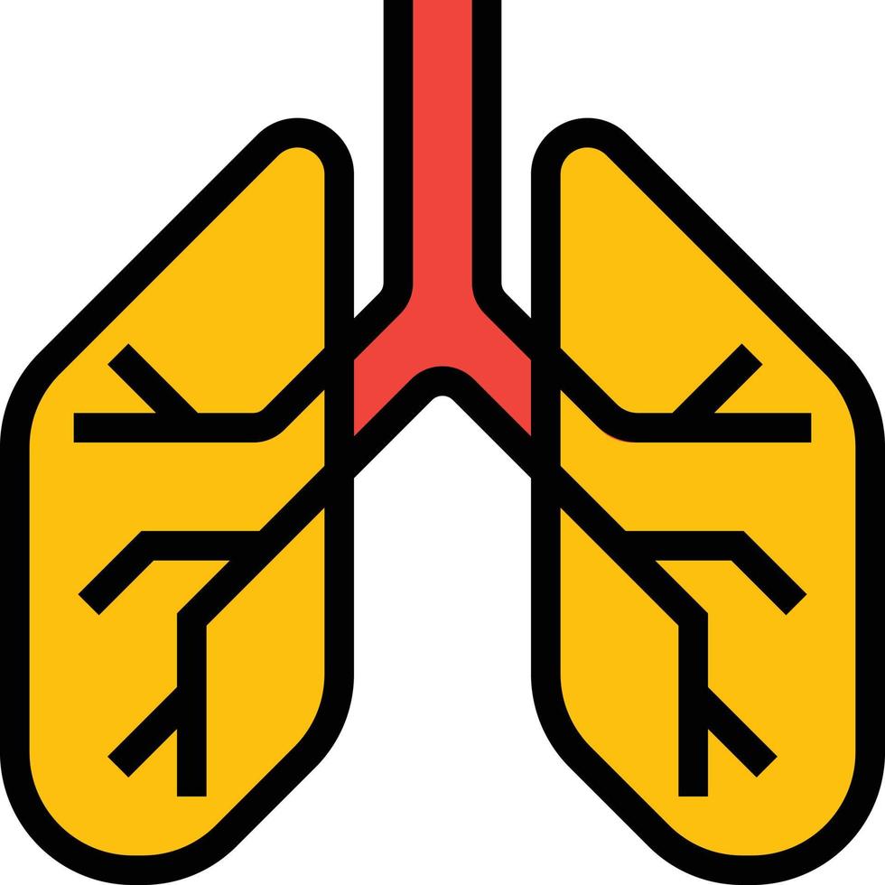 lung organ healthcare medical - filled outline icon vector