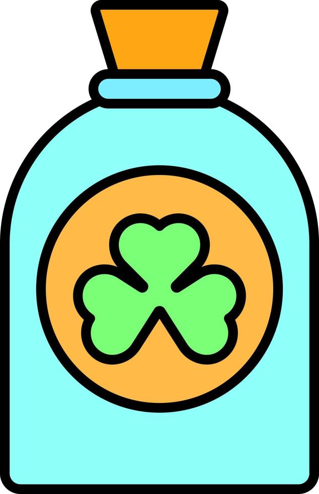 Shamrock Bag in the Circle color icon vector