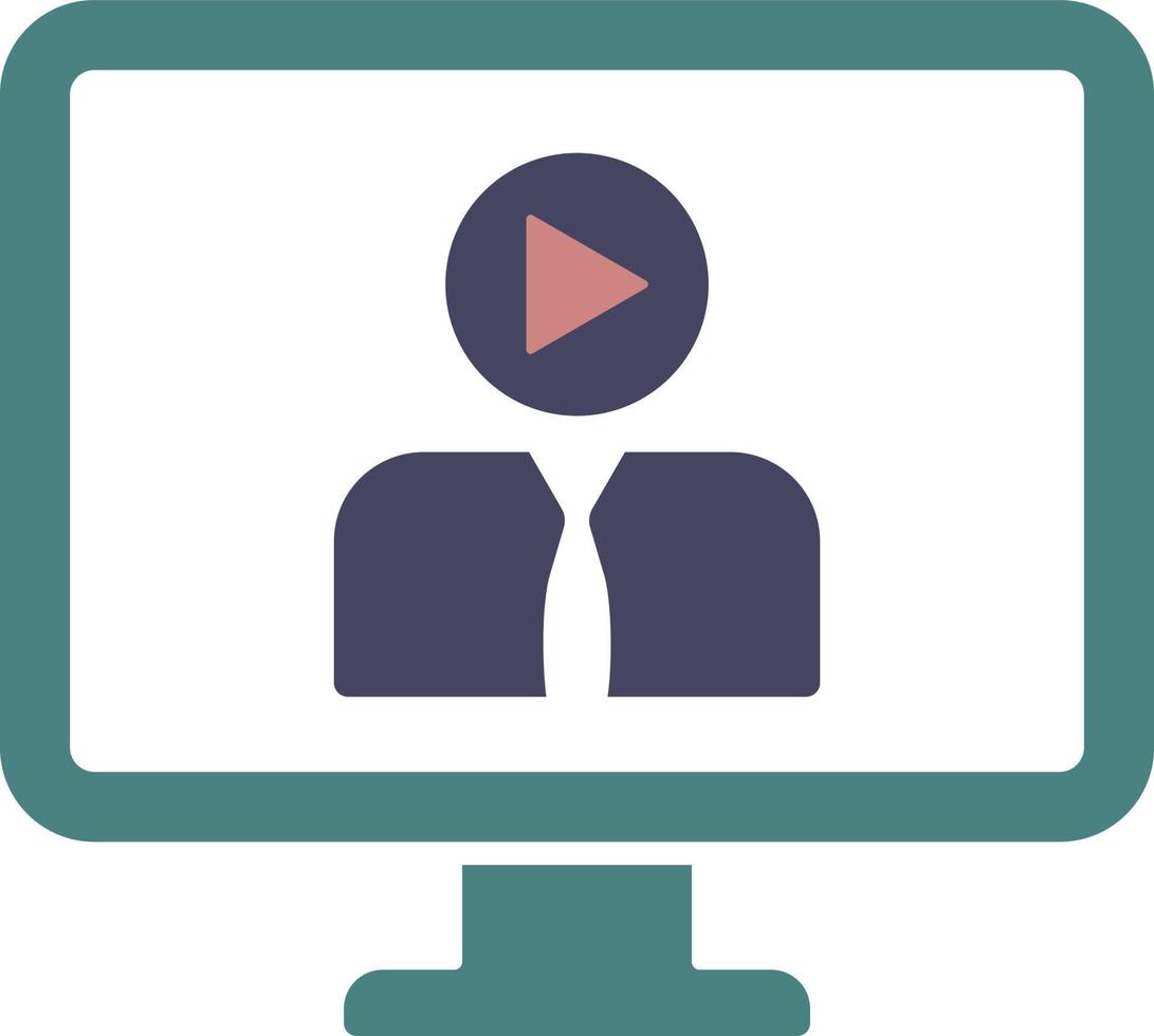 education, online training, monitor color icon vector